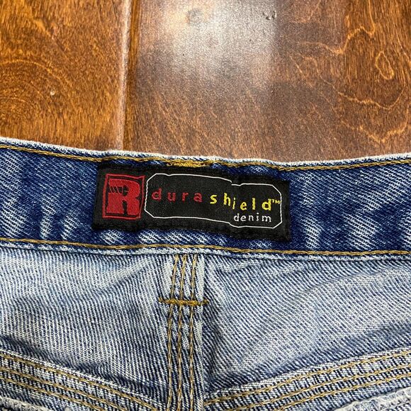 Wrangler Riggs Durashield Straight Leg Workwear Denim Blue Jeans Size 34 x 30 - Picture 6 of 10